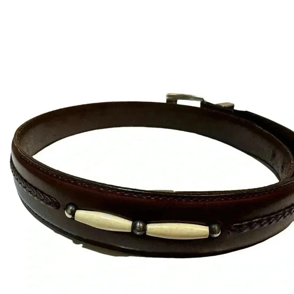 Onyx by Brighton Size 34 Brown leather with braided and beaded detail - Picture 5 of 11